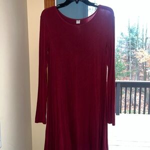 Old Navy Rich Red Long Sleeve Dress